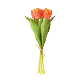 Artflower Bouquet Real Touch Tulip  Orange