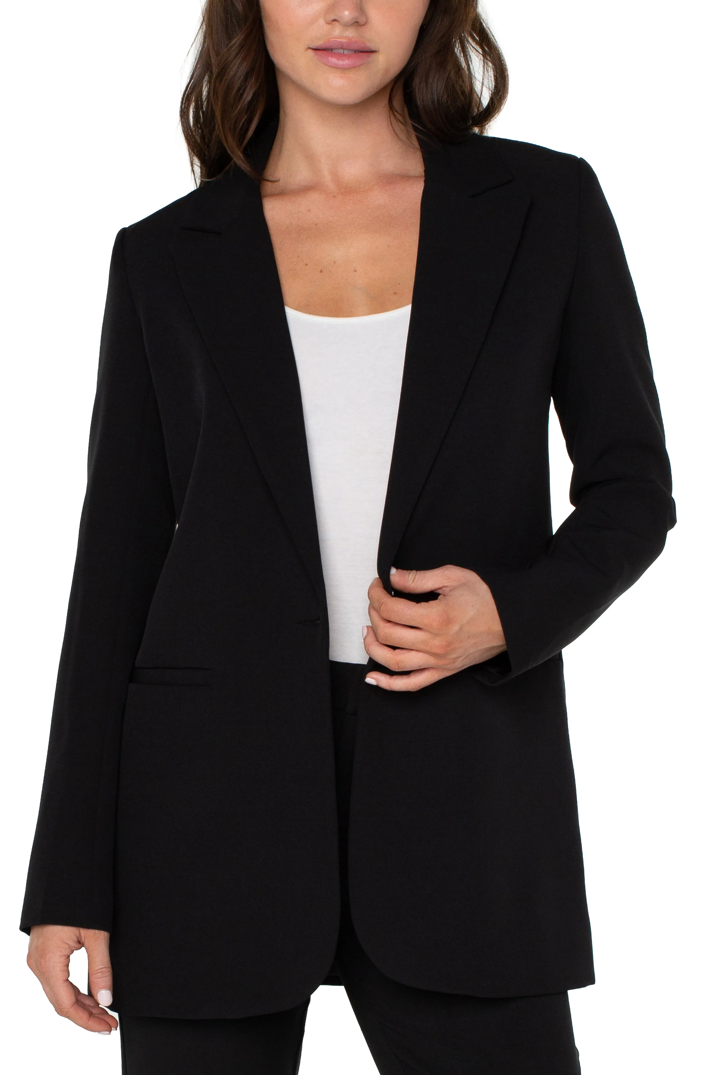 Button Front Boyfriend Blazer