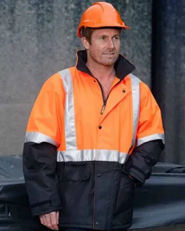 HI-VIS TWO TONE RAIN PROOF JACKET WITH QUILT LINING SW28A